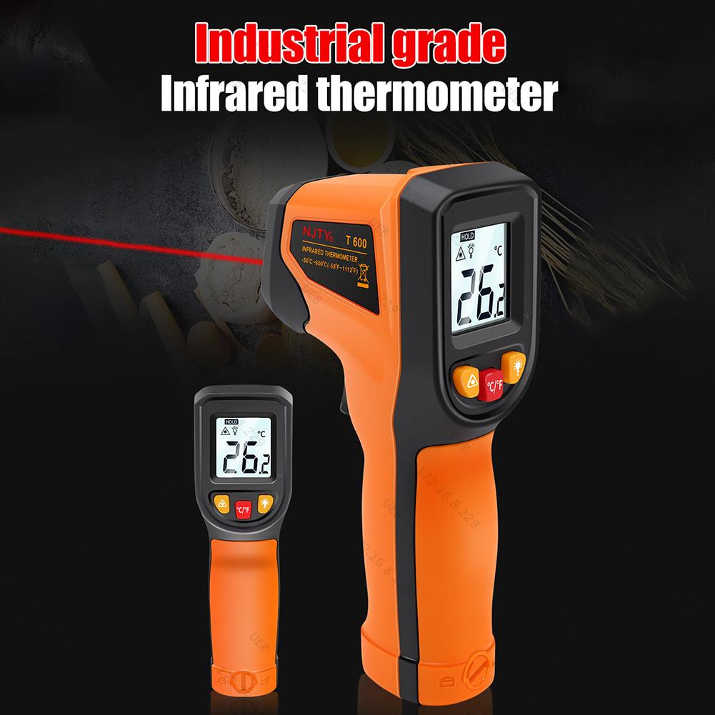 

Инфракрасный термометр с подсветкой, ручной пирометр до 600 градусов Цельсия, цифровой термометр для кухни и приготовления пищи