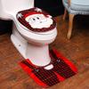 2Pcs/set Santa Pattern Bathroom Seat Set Dust Proof Santa Floor Carpet  Protection  Floor