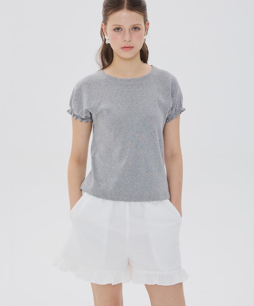 Nyuluki Balloon Sleeve T-Shirt_Melange Gray