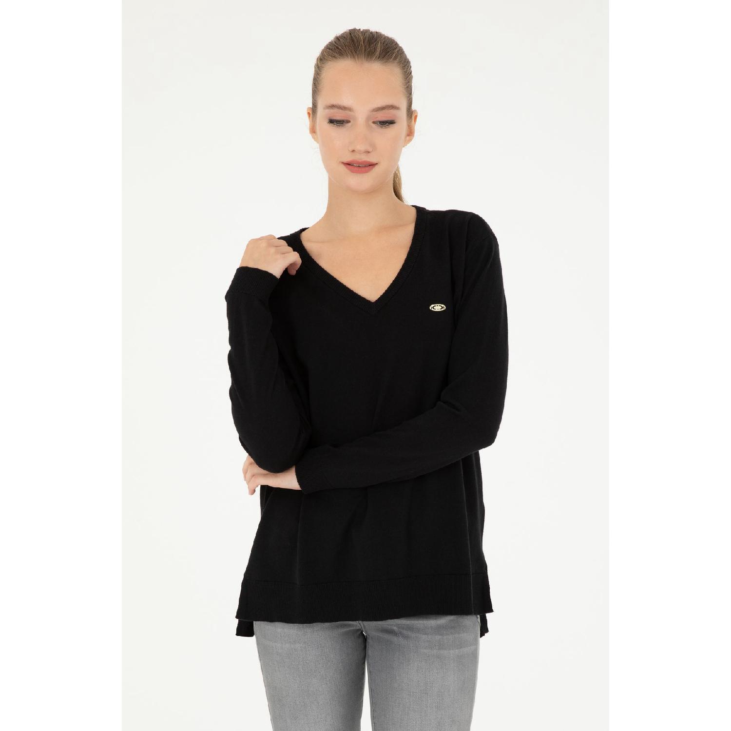

Women s Black V-neck Basic Sweater 50293543-vr046 S чёрный