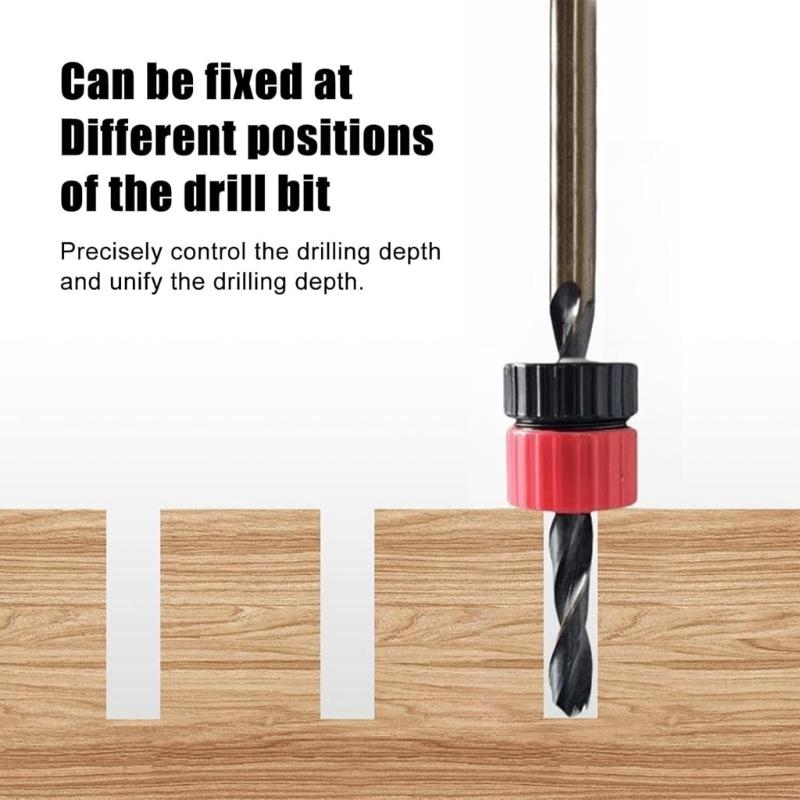 3Pcs Adjustable Drill Bit Depth Stop Drill Bit Stop Collars Carpentry Drill Stoppers Power Tool Drill Bits Accessories