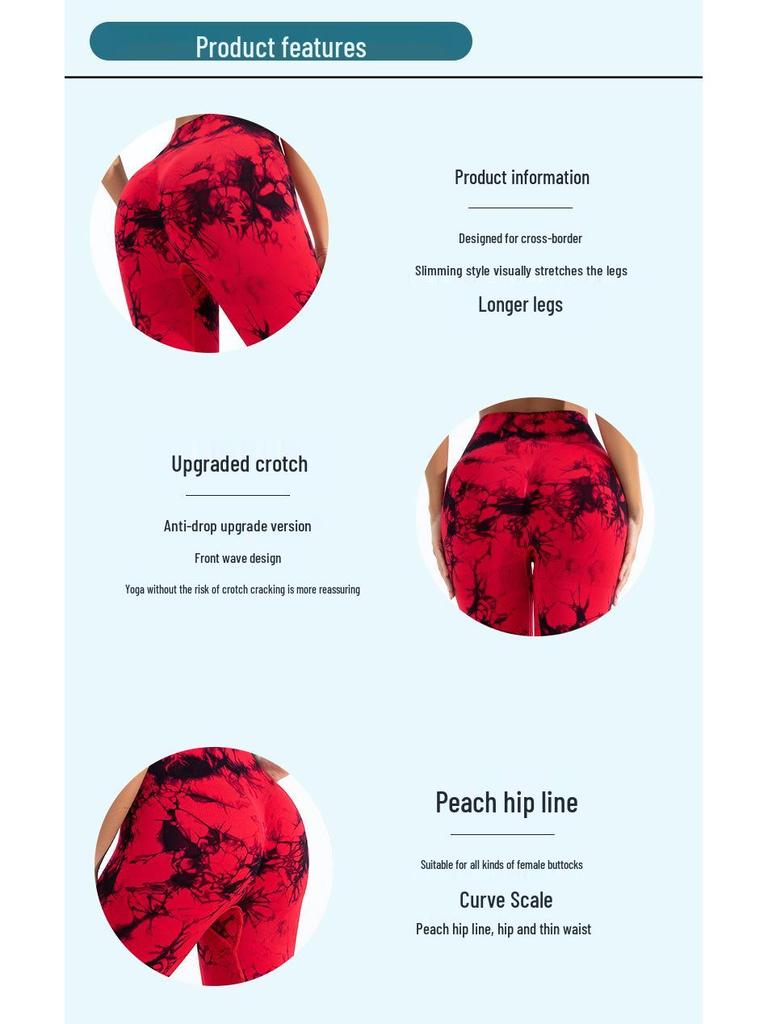 Women's Tie-Dye High Waist Yoga Pants - Seamless, High Elasticity, Hip Lift, Perfect for Running & Fitness.