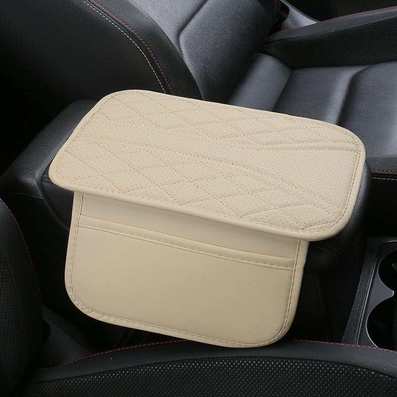 Nappa Leather Car Armrest Pad - Non-Slip, Wear-Resistant with Storage Bag