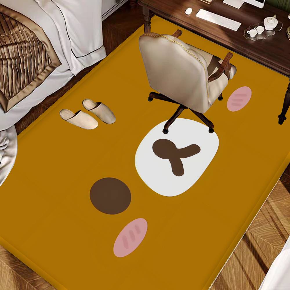 Cute Cartoon R-Rilakkuma B-Bear Kitchen Mat Kids Room Bedroom Decoration Balcony Anti-Slip Doormat Living Room Alfombra