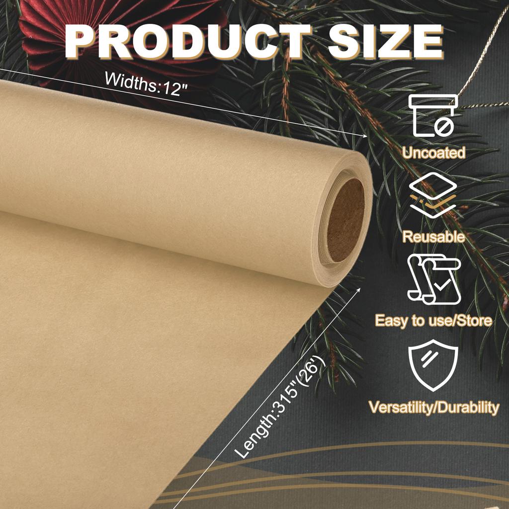 6 Colors 30cm Kraft Paper Wrapping Paper 80GSM Craft Paper Roll Packing Paper for Poster Bulletin Board Gift Wrapping Moving Art