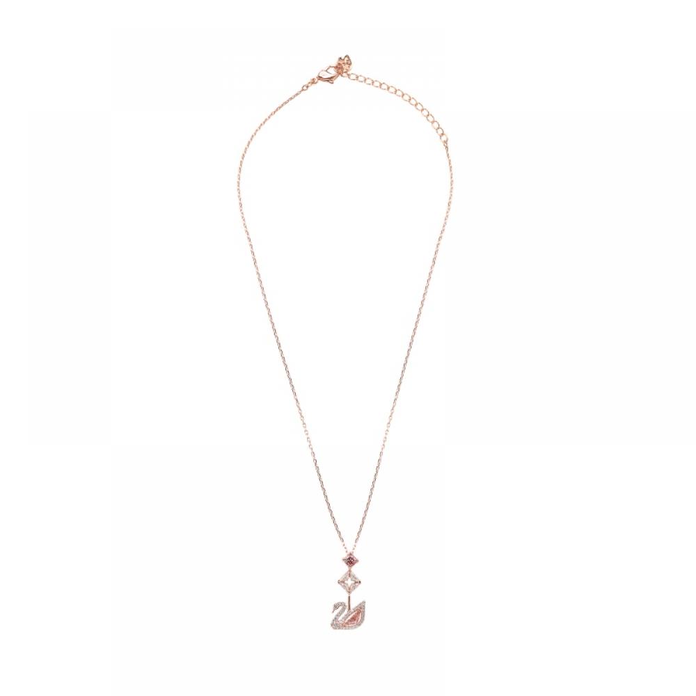 Swarovski 5473024 Swan Dazzling Swan Pink Y Necklace