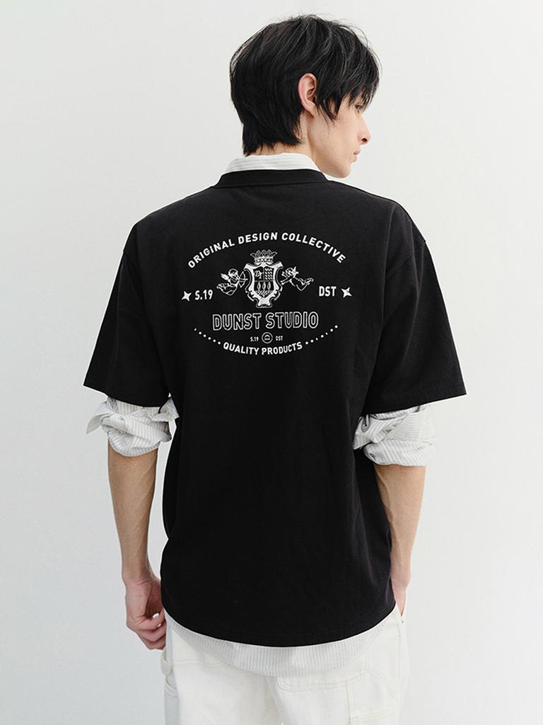 Deonseuteupomaen Cupid Arch Back Logo T-Shirt_Unisex_Udts6B128_Black