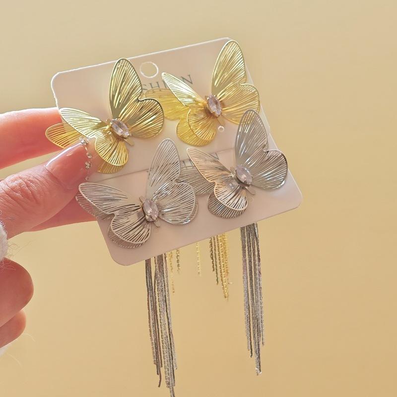 Butterfly Earrings Are Fashionable, Cold, Wind Drop Earrings, Temperament, Light Luxury, High-End Earrings