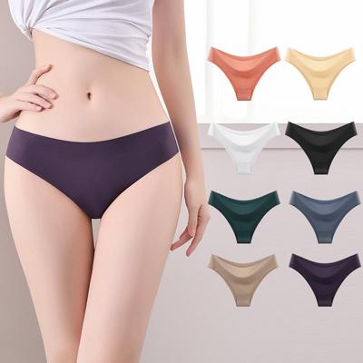 Seamless Ice Silk European & American Women's Bikini Briefs
