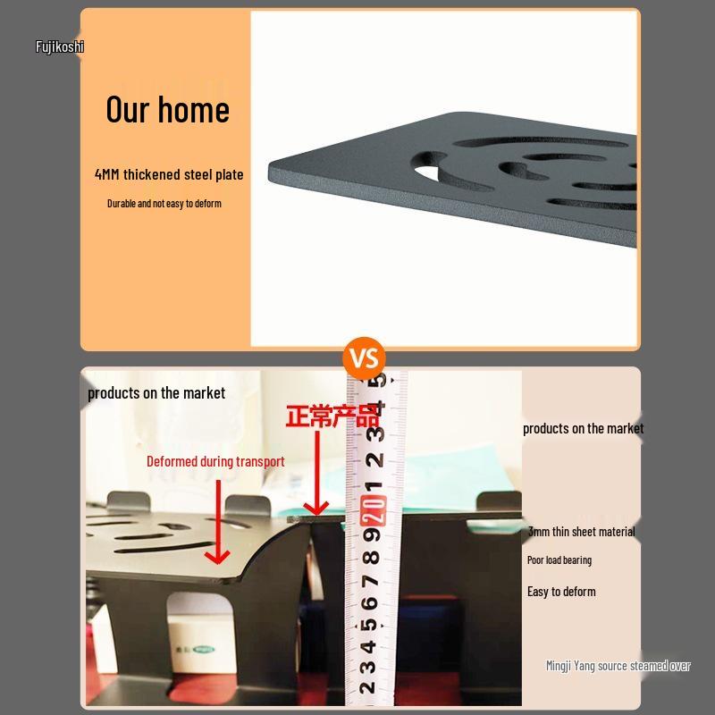 Podwyższany Stojak na Głośniki Biurkowe z Grubą Płytą Stalową, Odporny na Wstrząsy, Antypoślizgowy