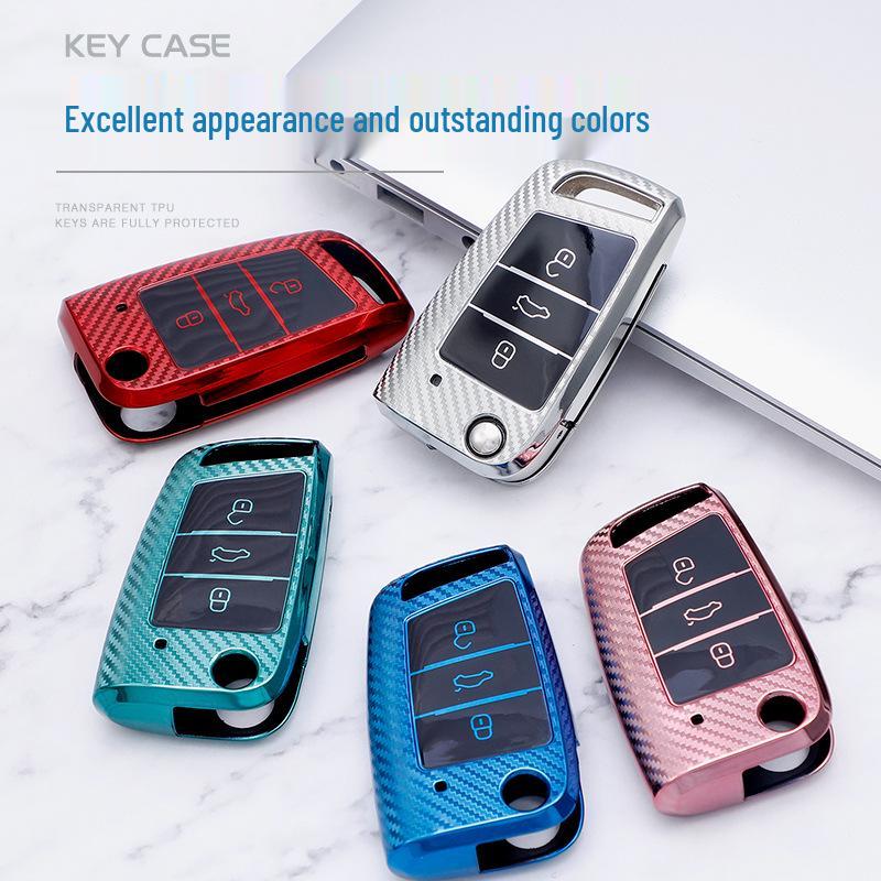 Volkswagen 2017 Passat Schlüsselhülle - Kohlefaser-Muster