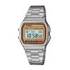 Casio Custom Collection Quartz Movement Nylon Strap Watch Men's Watches Gold Dial A158WEA-9(Watch5--Luma-07)