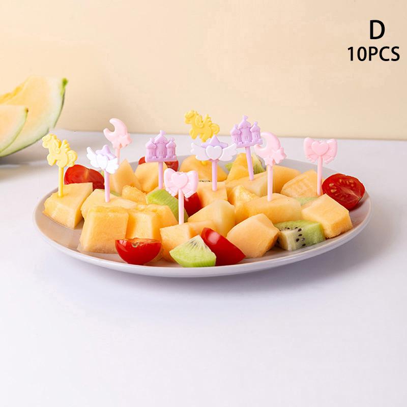 Candy Fruit Fork Food Grade Plastic Mini Cartoon Kids Cake Fruit Toothpick Bento Lunch Bento Accessories Party Decoration Supply