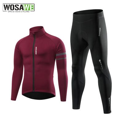 Cycling Sets Winter Thermal Fleece Jacket Gel Padded Tight Pants