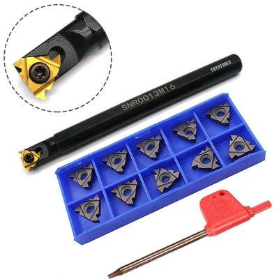 SNR0013M16 Boring Bar Inner Hole Lathe Holder + MMT16IR AG60 Thread Carbide Blade