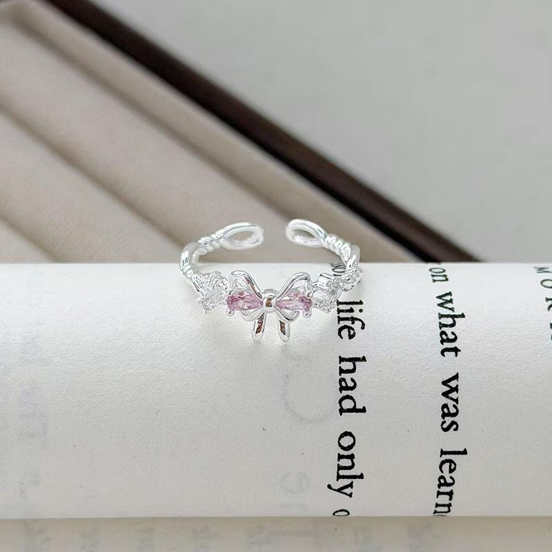 Wind Fashion Super Fairy Love Zir*****Pen Ring Niche High Sense Stacking Wearing Personalized Ring