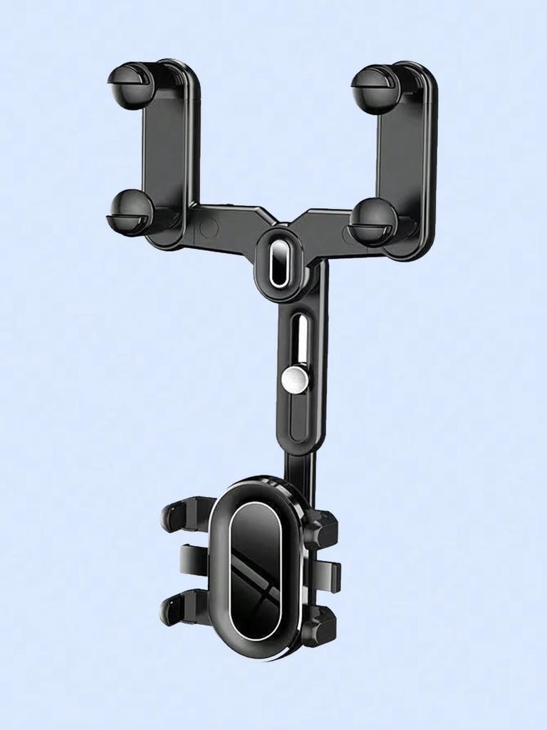 Universal Rearview Mirror Car Phone Holder – 360° Rotating Mount, Non-Blocking View, One-Hand Operation, Adjustable Size