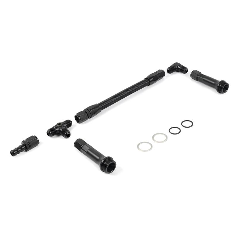 Vergaser Vergaser Schwarzer Geflochtener Kraftstoffschlauch Doppelzufuhr Doppelpumpen-Set AN6 Dreifachverbinder Vergaser-Kits für 4150