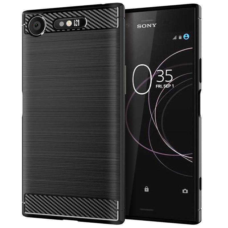 

Для Sony Xperia XZ1 Compact Чехол Простая матовая силиконовая задняя крышка из углеродного волокна с текстурой Чехол для Sony Xperia 1 5 10 Plus For Sony XZ4 compact чёрный