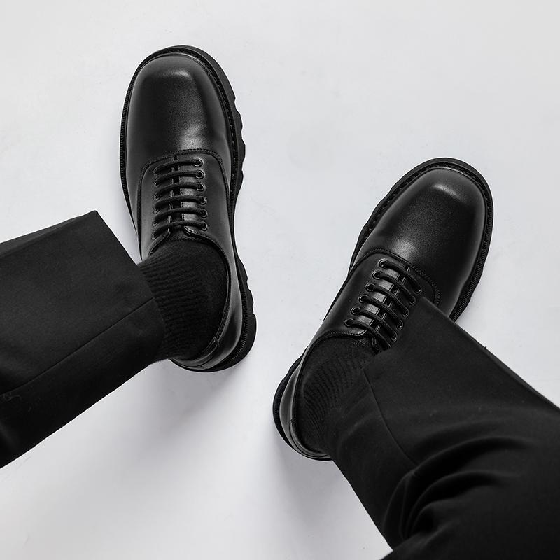 Fashion Business men's thick soled leather shoes Minimalist and fashionable design style Wedding Party Outdoor Strolling Men's Shoes