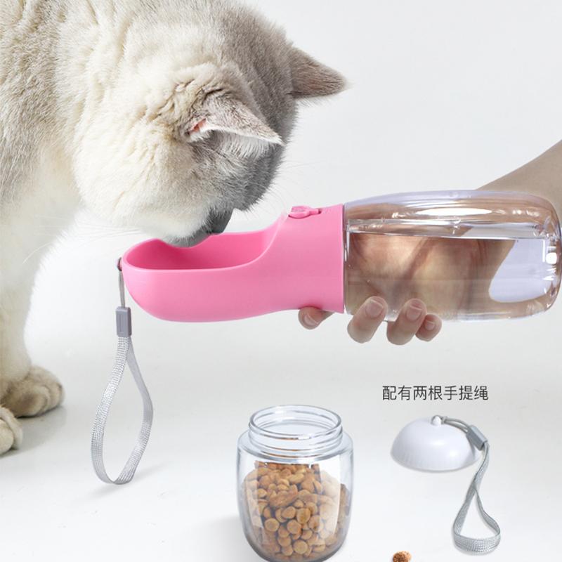 Food Grade Material 2 In 1 Portable Pet Dog Water and Food Bottle for Walking Feeder for Dogs Drinking Bottle