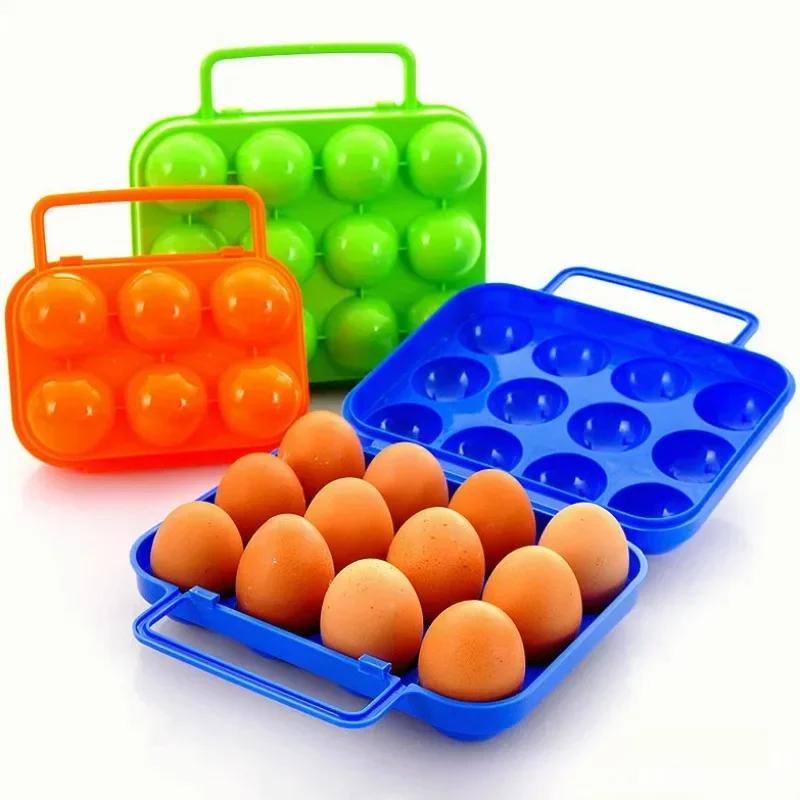 2/4/6/12 Grids Egg Storage Box Home Kitchen Organizer Egg Holder Container Case Portable Outdoor Camping Picnic Eggs Boxes Case