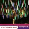 Outdoor Solar Meteor Shower String Lights - Holiday Decoration for Trees & Streets