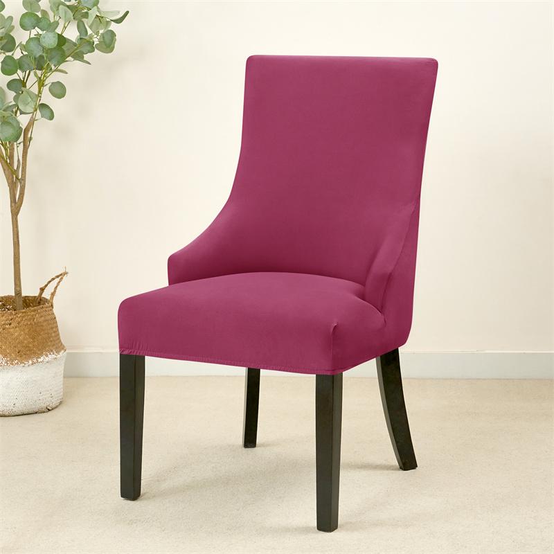 

1Pc Super Soft Dining Chair Cover Elastic Solid Color Chair Covers High Back Sloping Armchair Slipcovers for Living Room Kitchen 1pc