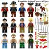 Island Gang Bouwstenen humanoïde poppen, MOC digitale actiefiguren geassembleerde speelgoedrupsband kinder educatief speelgoed