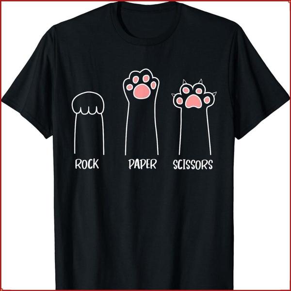 Cute Cat Paw Graphic Rock Paper Scissors Hand Game Novelty Funny Adult Unisex T-shirt Gift S разноцветный