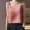 2025 Women's White Satin Camisole Tank Top: Elegant Back Design, Imitation Silk Summer Innerwear
