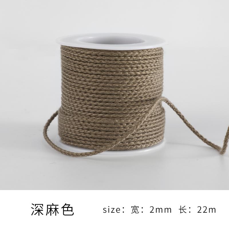 Monochrome Cotton Thread 2Mm Hand-Woven Thread Diy Beaded Rope Solid Color Wenwan Rope Tie Rope Gift Packaging String