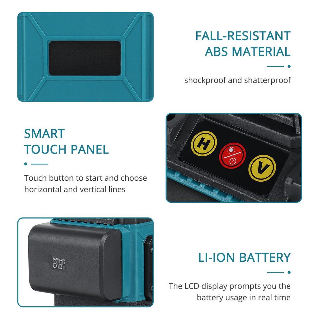 3D/4D 8/12/6lines Green laser level with Storage Box 5000mAh Lithium Ion Battery Green Wires Laser Level