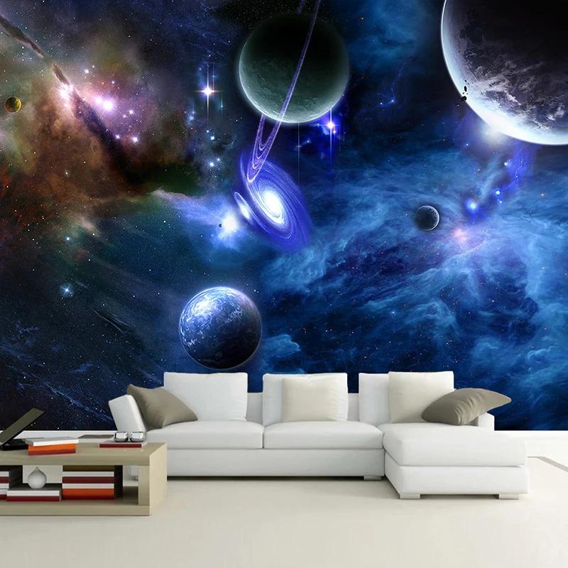 Custom 3D Mural Papel De Parede Starry Sky Universe Space Planet Photo Wallpaper For Living Room Bedroom Walls Home Decoration