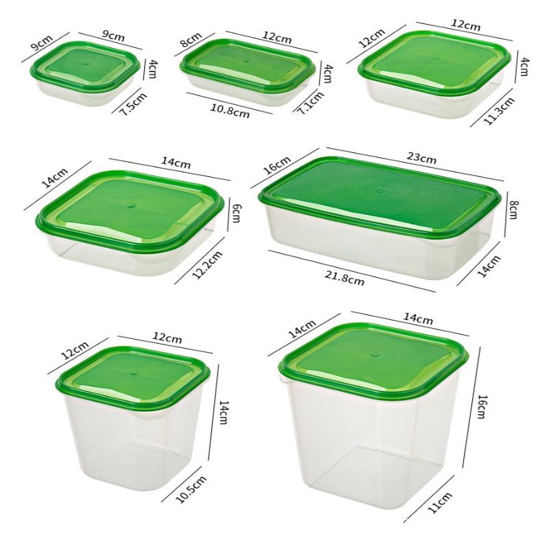 17-teiliges/Set Frischhaltebox-Set Kunststoff-Lunchbox Küche Kühlschrank Zutatenverpackung Mikrowellen-Lunchbox