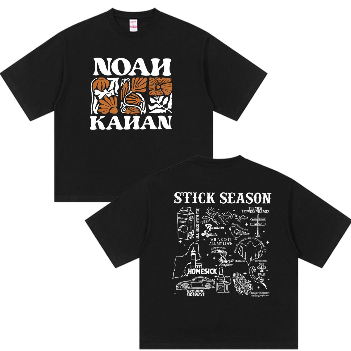 

Noah Kahan Stick Season Tour 2026 Double Sided Print T Shirts Unisexs Women Vintage Aesthetic Oversized Cotton Tshirt Streetwear 4XL
