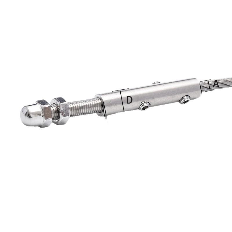 Tirante per Recinzione in Corda Metallica di Acciaio Inossidabile con Fibbia di Bloccaggio e Ghiera