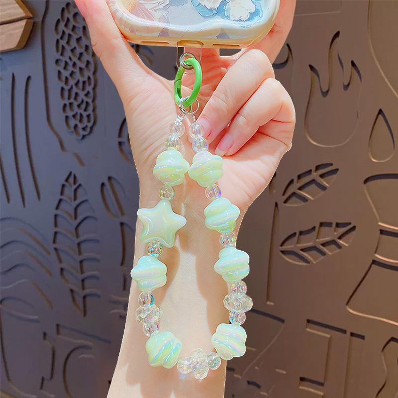 Cute Cartoon Star Beaded Mobile Phone Chain Keychain Pendant Car Schoolbag Key Chain Pendant Creative Small Gift