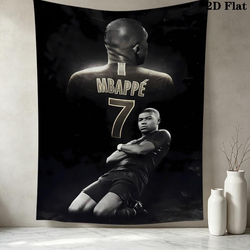 Mbappe Wall Tapestry Aesthetic Wall Hanging Printed Fabric Blanket Decorative Tapestries For Bedroom Living Room Home Decor