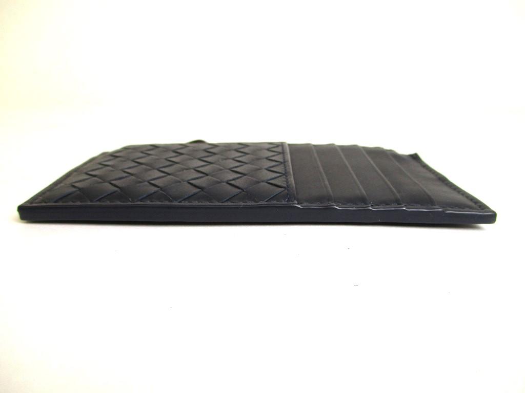 Authentic BOTTEGA VENETA Intrecciato Navy Blue Leather Coin Purse Card Holder #9705  Refurbished