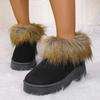 Women's Fluffy Slippers New Plush Warm Platform Shoes For Winter Indoor Heelless Semi-slippers Outdoor Non-slip Cotton Shoes