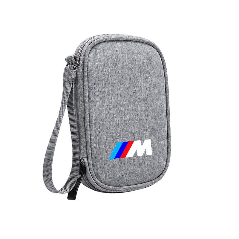 For BMW M Performance E46 E90 Car decorative ornamen Mini technology small tool portable case charger USB flash drive zipper bag xkzh98