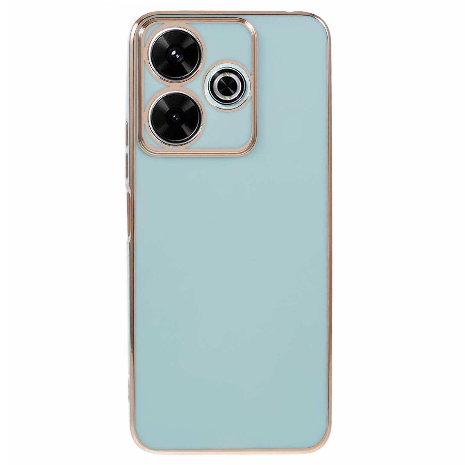 

For Xiaomi Redmi 13 5G/13 4G/Note 13R 5G Case TPU 6D Electroplating Phone Cover Shock-Absorption Cyan
