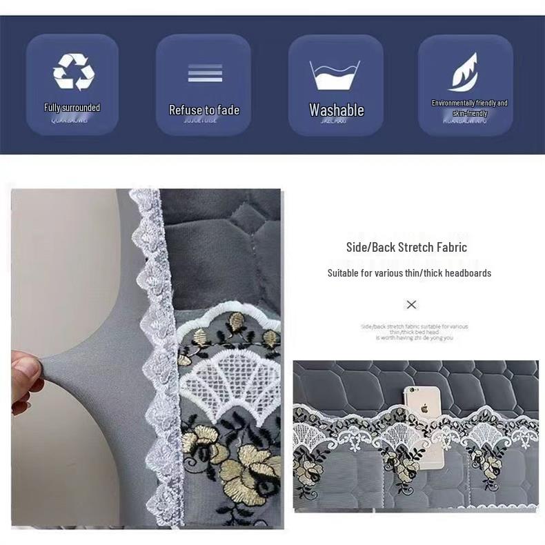 2023 Velvet Quilted Headboard Cover: Soft, Thick, Solid Wood, Anti-Collision Protector