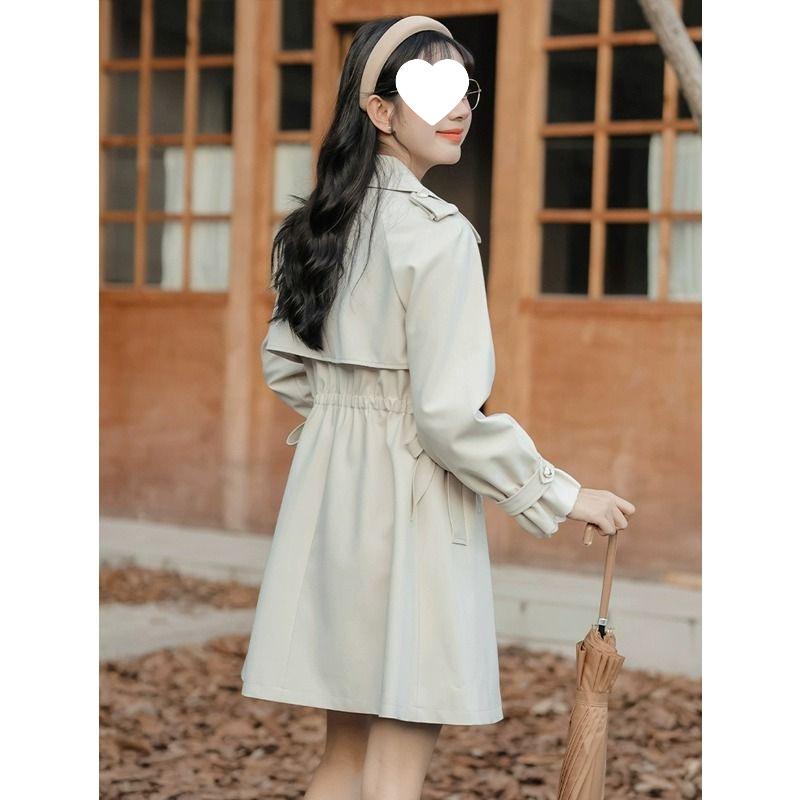 2025 Autumn Women's Petite French Trench Coat - British Style, Korean Version, Loose Fit