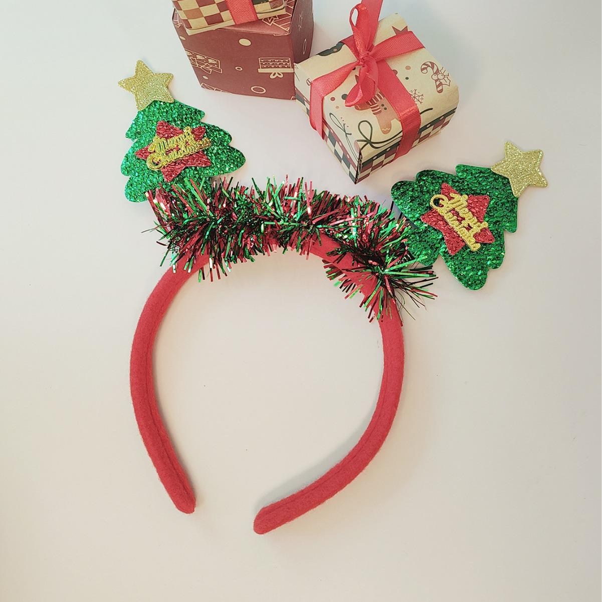 

Festive Green Sequin Christmas Tree Headband - Cute Handmade Holiday Hair Accessory зелёный