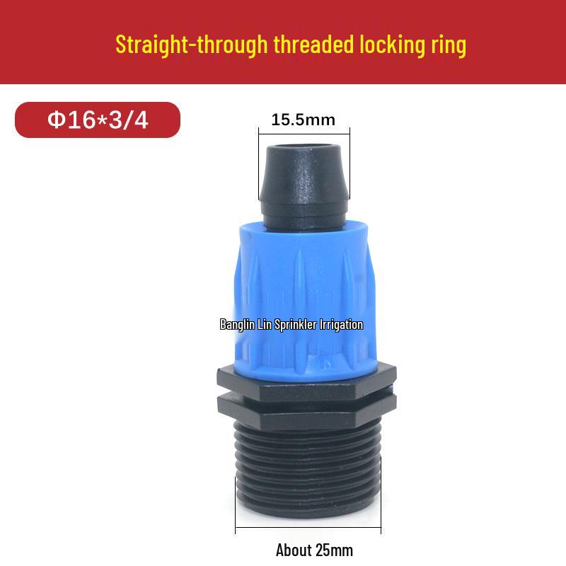 16PE Drip Irrigation Locking Pipe Fittings: Elbow, Tee, Plug, Bypass, Straight Connectors