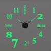 Neue 3D Leuchtende Wanduhr Aufkleber DIY Rahmenlos Wohnzimmer