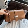 Solid Color Women Single Shoulder Side Bag Small PU Leather Handbag And Wallet Vintage Luxury Brand Lady Flap Crossbody Bags