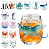 Sophisticated Home Barware Octopus Stemless Wine Glass, 3D Marine Animal Printed Bar Unique Sea Creature Drinkware Borosilicate Glassware, for